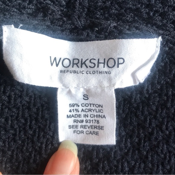 Workshop Republic Clothing Women’s Small Black Open Front Cardigan Soft - Picture 9 of 14